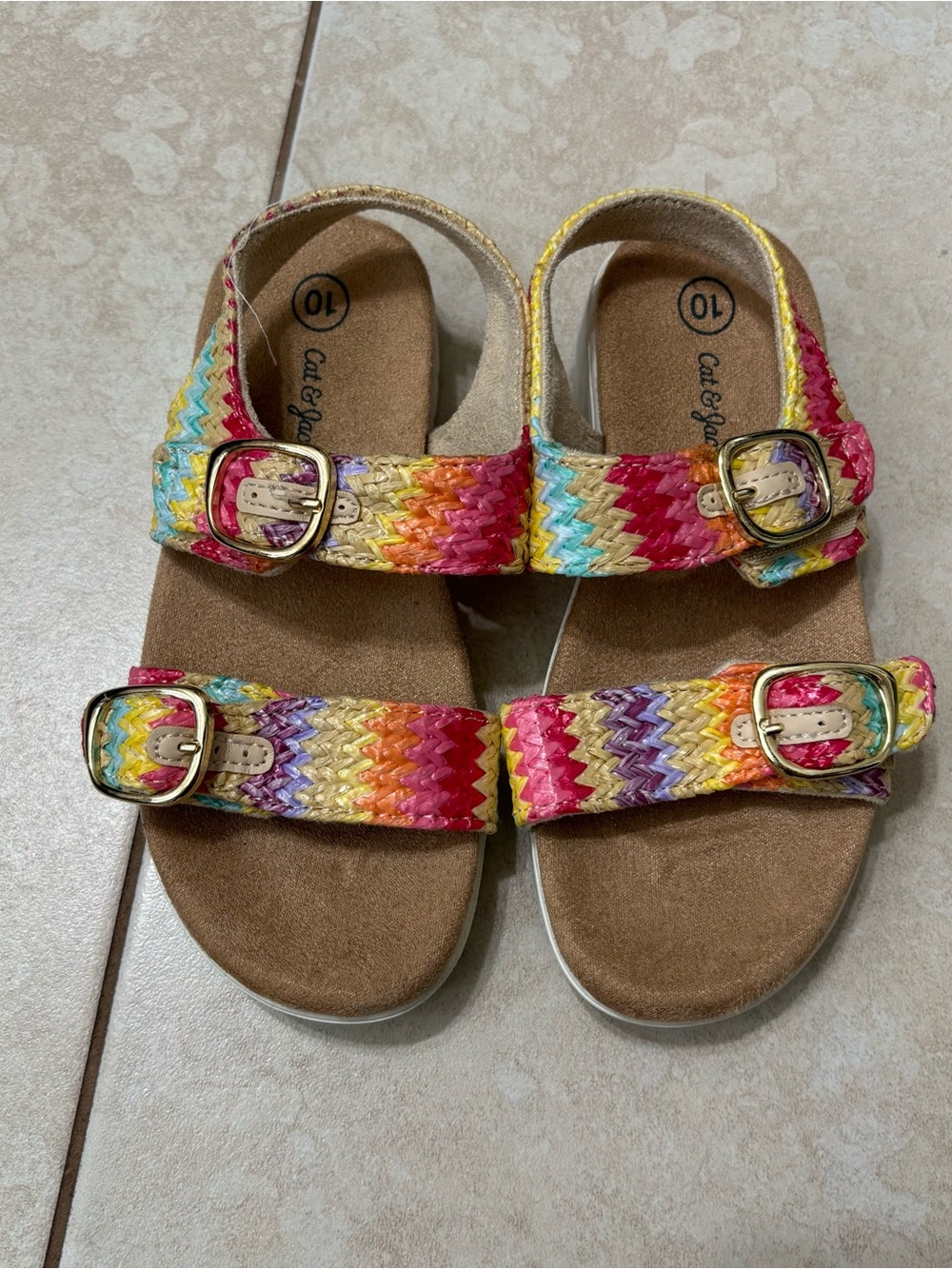 Multicolor Braided Kids Sandals